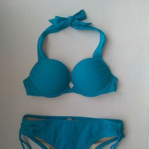 VS Bombshell Hipster Bikini~Neon Blue Turquoise!